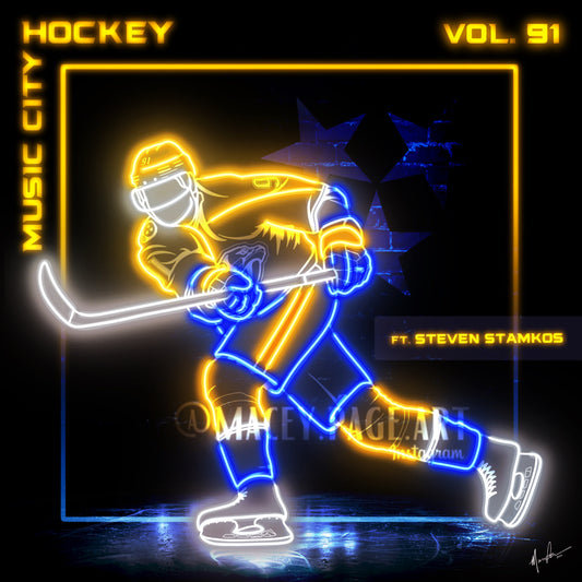 Music City Hockey Neon Art Print - Vol. 91