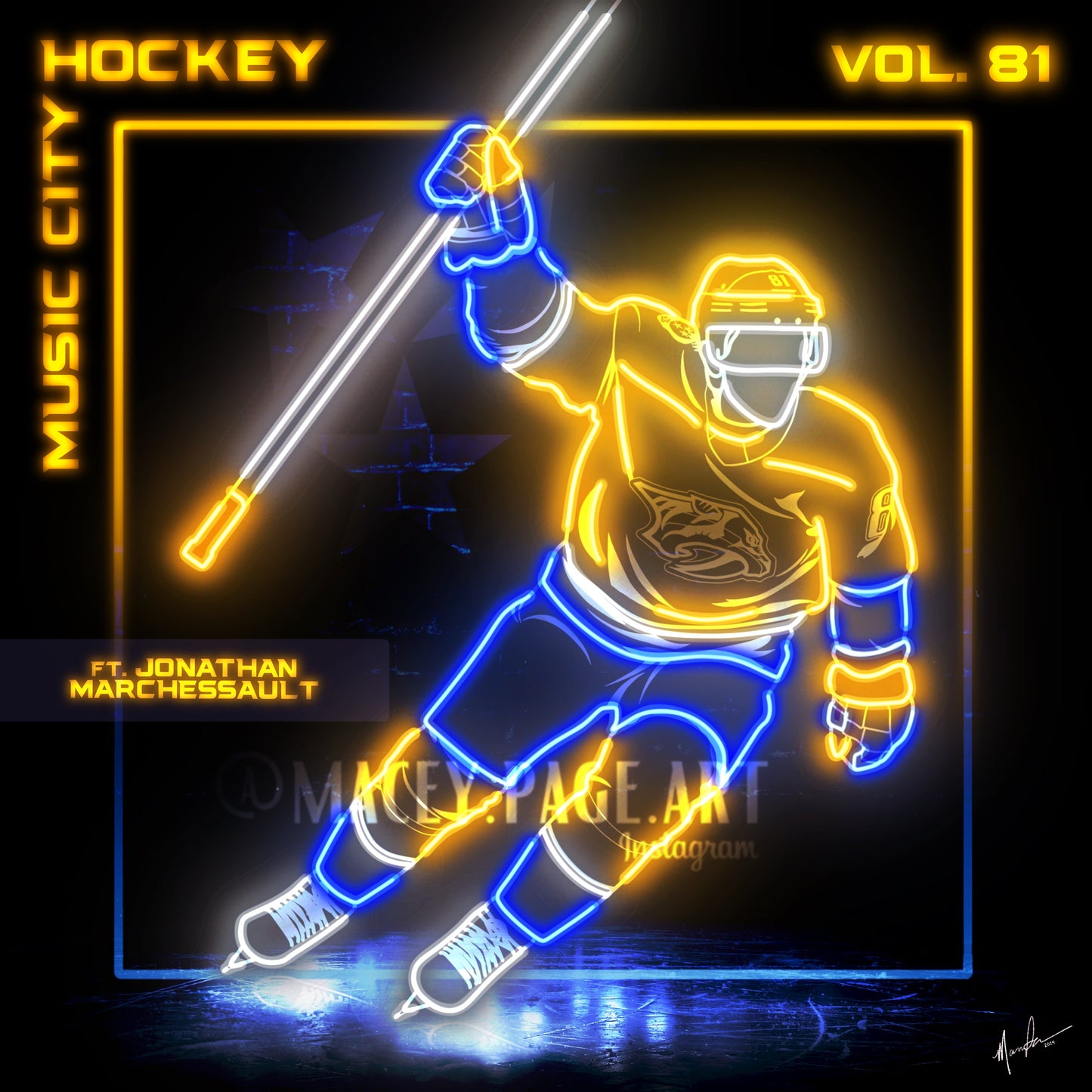 Music City Hockey Neon Art Print - Vol. 81