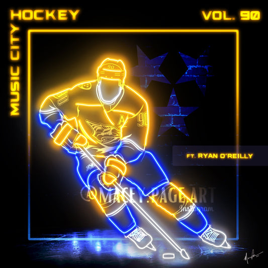 Music City Hockey Neon Art Print - Vol. 90