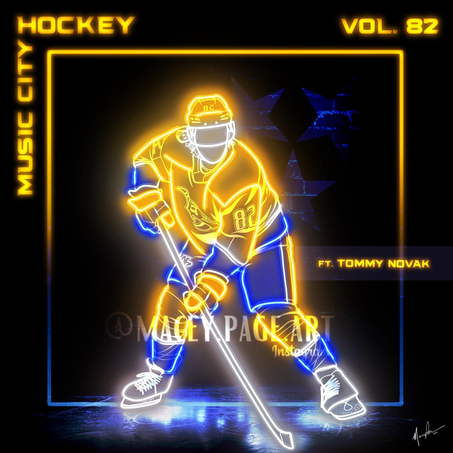 Music City Hockey Neon Art Print - Vol. 82