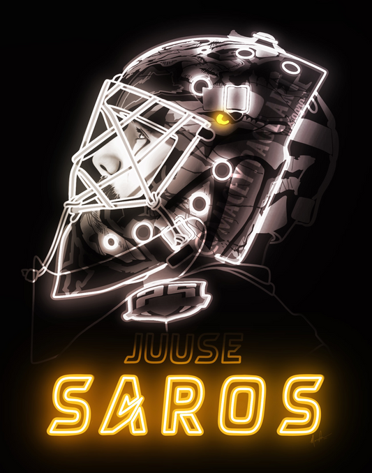 Neon Goalie Mask Art Print - #74